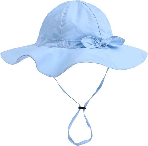 Baby Girl Sun Hat With Chin Strap Toddler Large Wide Brim