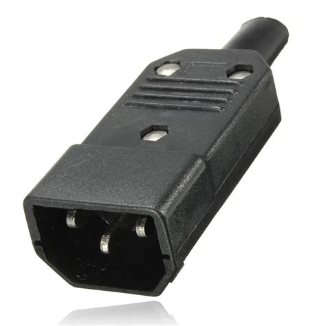 New Black 3 Pin Iec 320 C C14 Male Plug Rewirable Power Connector