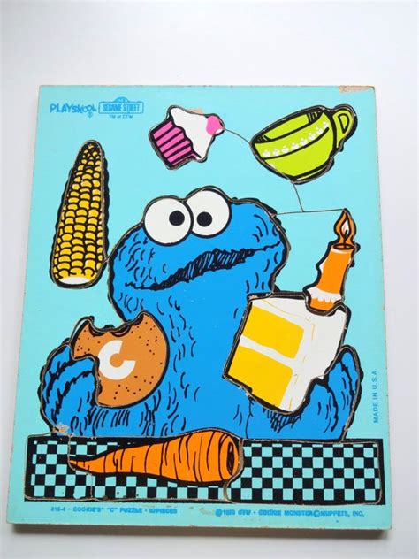 Vintage Playskool Cookie Monster Puzzle 1973 Etsy Monster Cookies