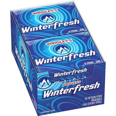 Wrigleys Winterfresh Gum 15 Stick Pack 10 Packs