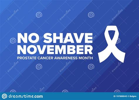 Prostate Cancer Awareness Month No Shave November Holiday Concept Stock Vector Illustration