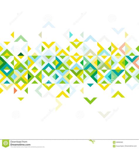 Abstract Strip Of Colorful Mosaic Mix Geometric Pattern Design On