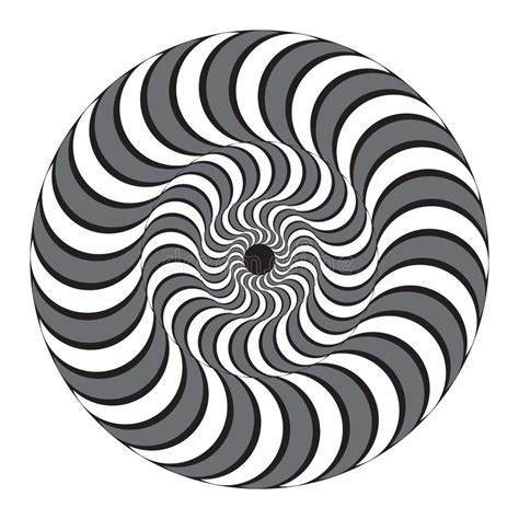 hypnotic twisting spiral concentric circles optical illusion stock illustration illustration