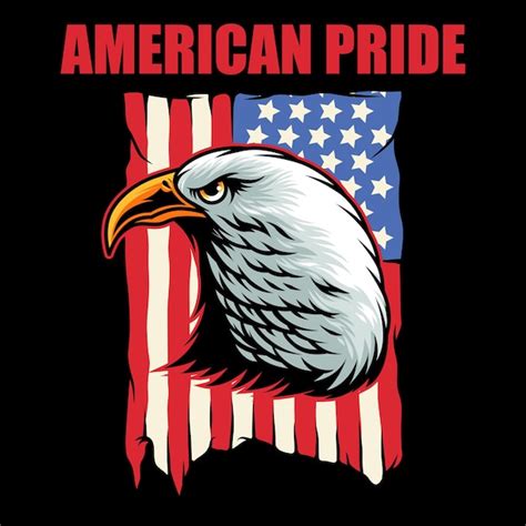 premium vector bald eagle head and american flag