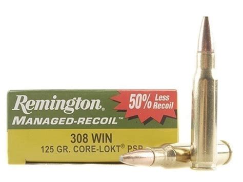 Remington Managed Recoil Ammo 308 Winchester 125 Grain Core Lokt