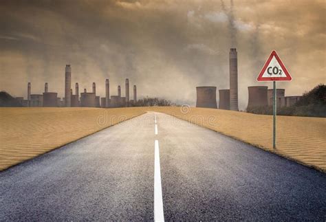 Pollution From Large Power Plants With Co2 Stock Image Image Of