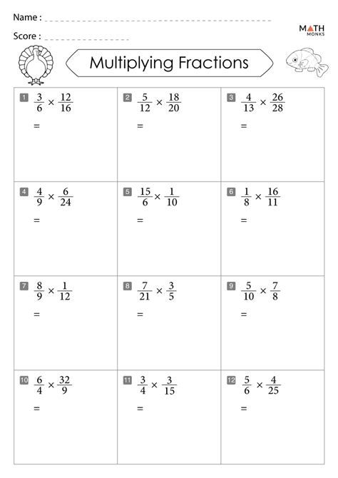 Multiplying Fractions Worksheets With Answer Key