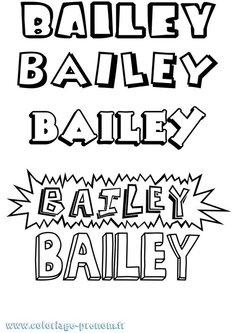 Coloriage Du Prénom Bailey à Imprimer Ou Télécharger Facilement