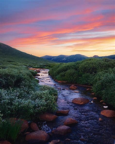 A Beautiful Summer Evening At Mount Bierstadt Colorado Nature