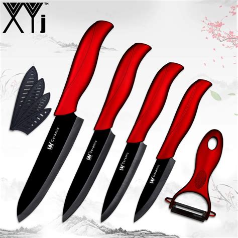 Xyj Black Blade Ceramic Kitchen Knives Sets 3 4 5 6 Inch Paring Utility