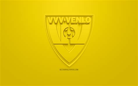 Download Wallpapers Vvv Venlo Creative 3d Logo Yellow Background 3d