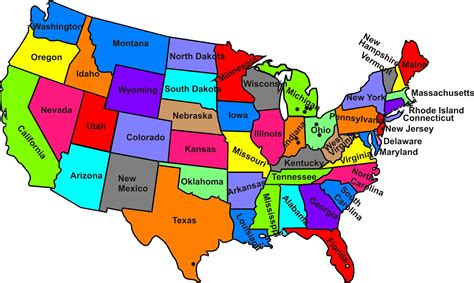 50 States Of America Map World Map