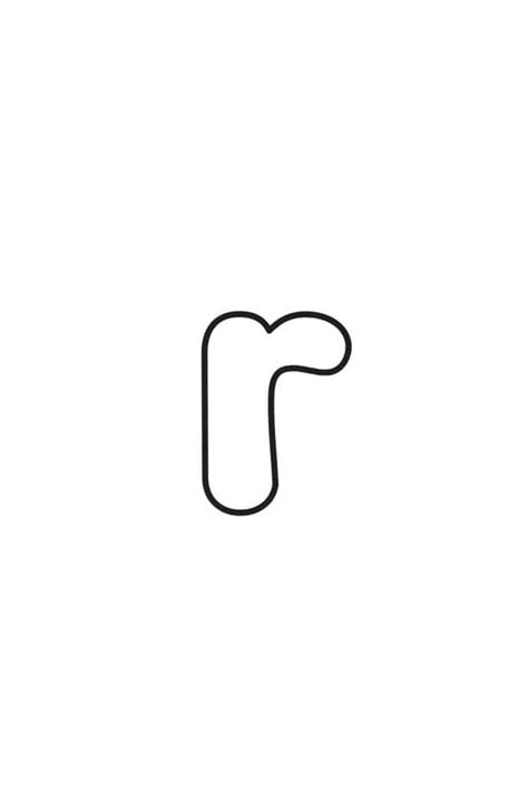 Free Printable Lowercase Bubble Letters: Lowercase R Bubble Letter
