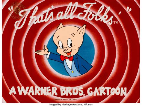 Thats All Folks Porky Pig Limited Edition Cel Animation Art Lot