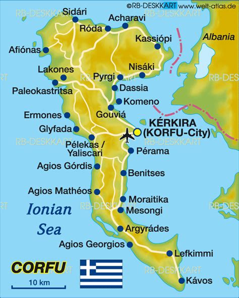 Velk Voliteln Drastick Corfu Map In English O Kovat Sprej P Edvolat