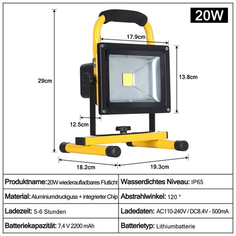 Naizy W Baustrahler Led Arbeitsleuchte Akku Kaufland De