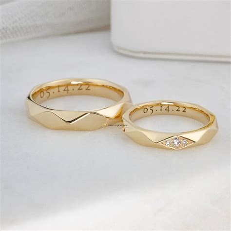 geometric wedding rings brilyo jewelry