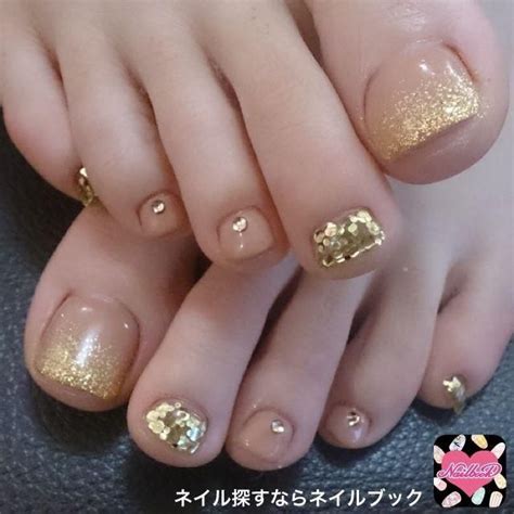 Gold Glitter Pedicure Toe Nail Designs Pretty Toe Nails Glitter Toes