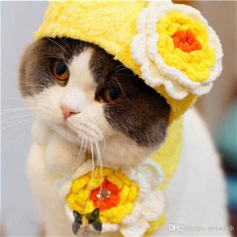 Crochet Flower Cats Hat Scarfs Sweater Fabric Designer