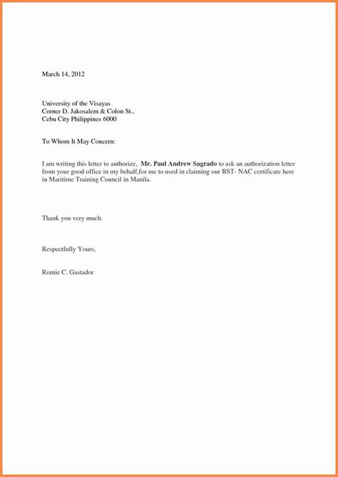 Authorization Letter Format For Attestation New 7 Authority Letter