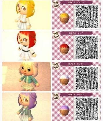 New leaf is dependent on how you answer harriet's questions in the shampoodle salon. Image result for animal crossing new leaf hair qr codes ...