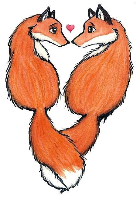 Foxes In Love By Firebringer On Deviantart