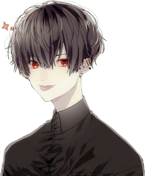 Anime Boy Dark Cute Animeboy Anime Boy Piercing Black Loser Whitehair