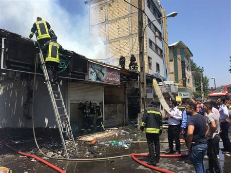 آتش سوزی ۵ باب مغازه در خیابان امین الضرب رشت مهار شد تصاویر پایگاه