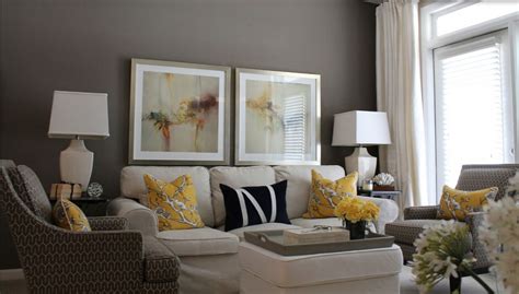 Contemporary Decor Living Room Gray And Yellow Living