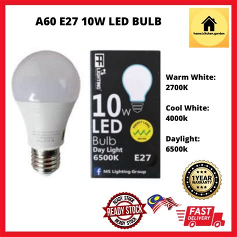 Ff Lighting A60 E27 10w Led Bulb Daylight Warm Whitecool Light