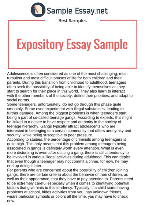 Definition of analytical exposition exposition is a text that elaborates the writer's idea about the this is an example of analytical exposition text with title 'the power of love in our life'. Expository Essay Samples: Just The Facts - Sample Essay - Medium
