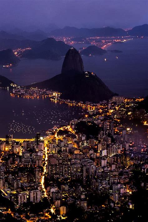 Rio De Janeiro At Night Brazil Travel Pinterest