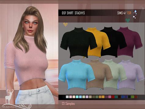 Sims 4 — Dsf Shirt Stachys By Dansimsfantasy— High Neck Shirt With