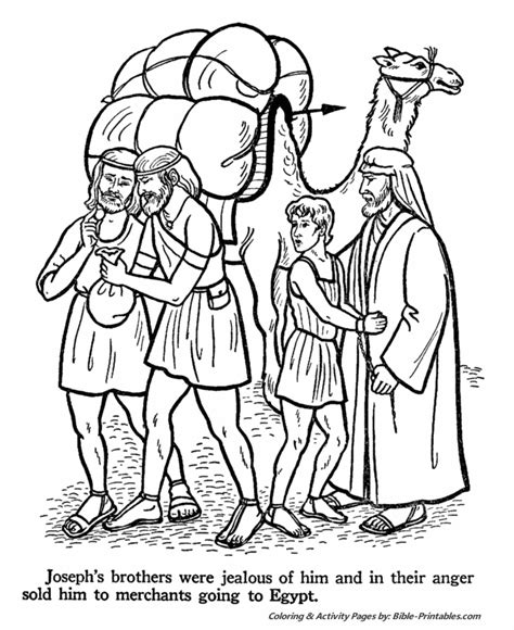 Joseph Sold Into Bondage Old Testament Coloring Pages Bible Printables