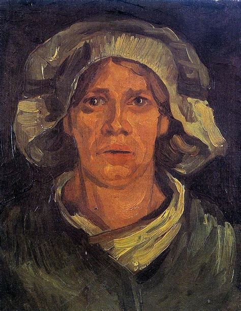 Head Of A Peasant Woman With White Cap By Vincent Van Gogh Hand