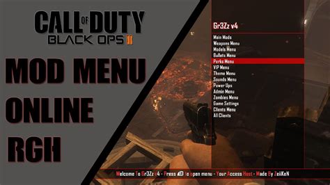 Black Ops 2 Zombies Mod Menu Online Rgh Xbox 360 Youtube