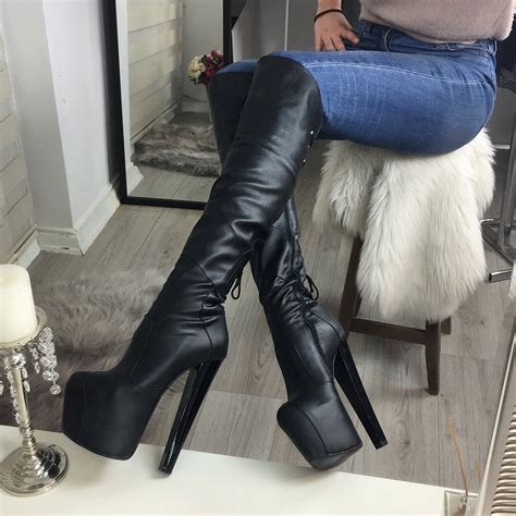 Black Stylish Over The Knee Boots Over The Knee Boots Thigh High