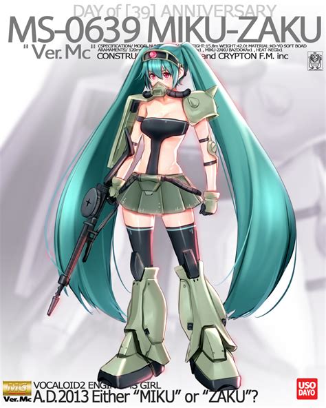 Masami Chie Hatsune Miku Zaku Zaku Ii F J Bandai Gundam Mobile Suit Gundam Vocaloid Bad