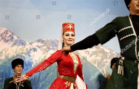 Circassian Dancers Perform Their Traditional Dance Editorial Stock