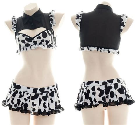 Sexy Cow Cosplay Maid Costume Women Cow Cosplay Outfits Maid Etsy