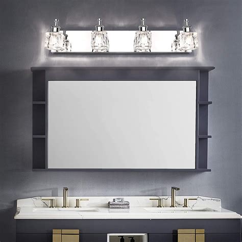 Chrome Bathroom Light Fixtures Over Mirror Over Mirror Bathroom