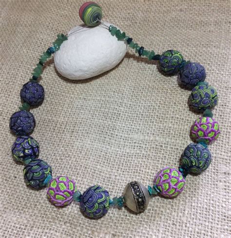 Image Beaded Necklace Polymer Clay Beads Clay Beads