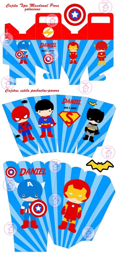 Kit Imprimible Pequeños Super Heroes Candy Bar Tarjetas 9990 En