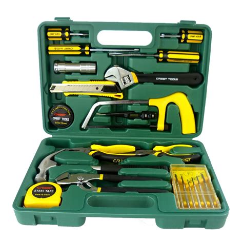 Hot 22pc Hand Electrician Tool Set And Chest Auto Home Repair Kit Metric