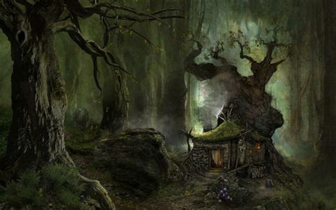 Cottage In The Woods Fantasy Art Gothic Wallpaper Fantasy Art