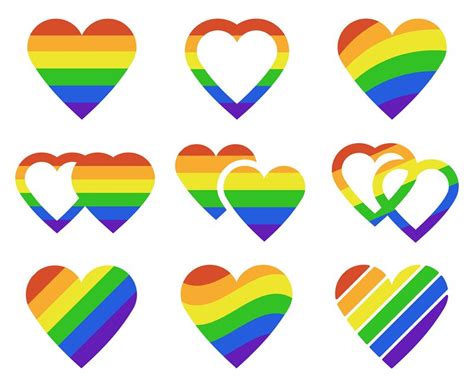 Lgbtq Rainbow Hearts Pride Month Lgbtq Parade Heart Shape Flags Tran By Winwin Artlab