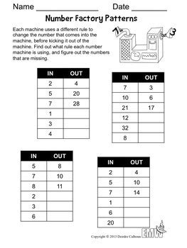 number patterns math activities centers  worksheets hands  fun