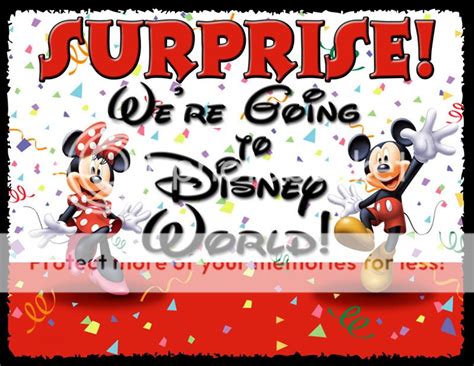 Surprise Youre Going To Disneyland Printable