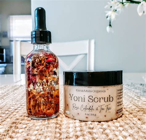 Balanced Organic Yoni Scrub And Yoni Oil Set Calendula Rose Etsy In