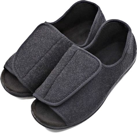 Mejormen Mens Diabetic Footwear Swollen Feet Slippers Adjustable